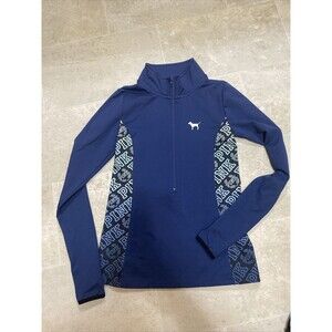 Victoria Secret Pink Ultimate Jacket Size XS Half Zip Pullover Navy Blue